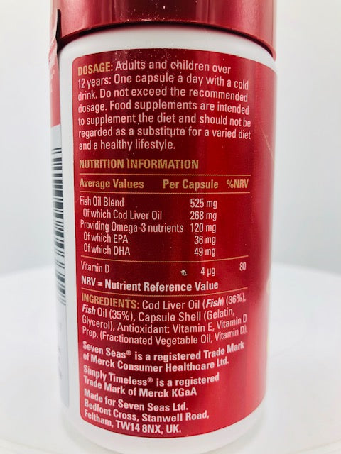 SEVEN SEAS OMEGA-3 FISH OIL + COD LIVER OIL #60